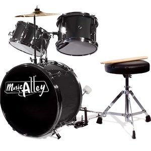 NWT Music Alley 3 piece drum set with throne, Cymbal, Pedal and drumsticks